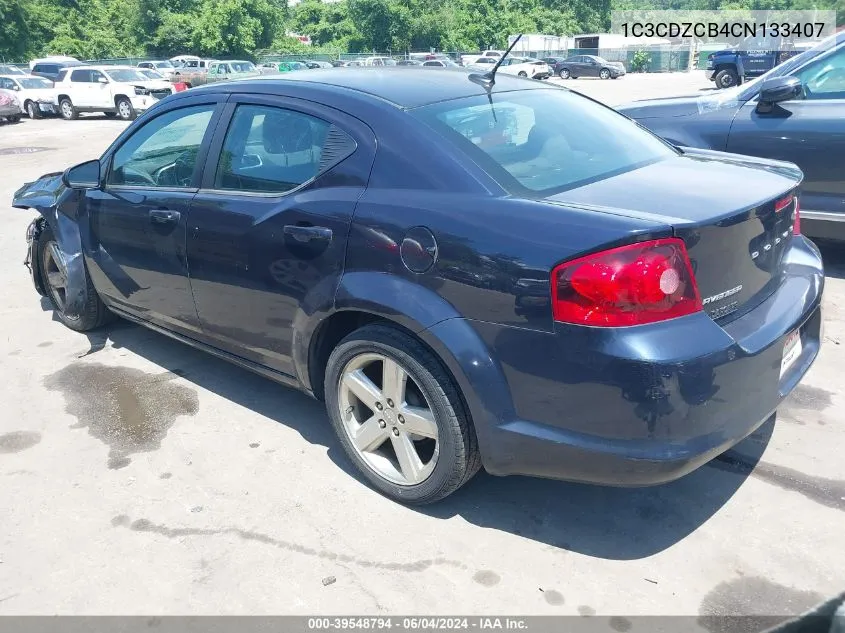 2012 Dodge Avenger Sxt VIN: 1C3CDZCB4CN133407 Lot: 39548794