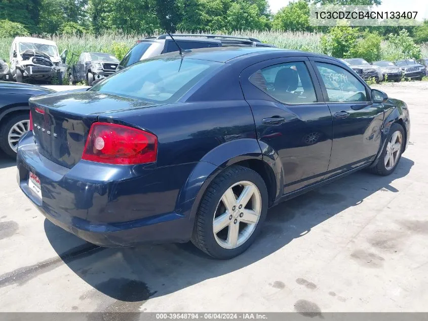 2012 Dodge Avenger Sxt VIN: 1C3CDZCB4CN133407 Lot: 39548794