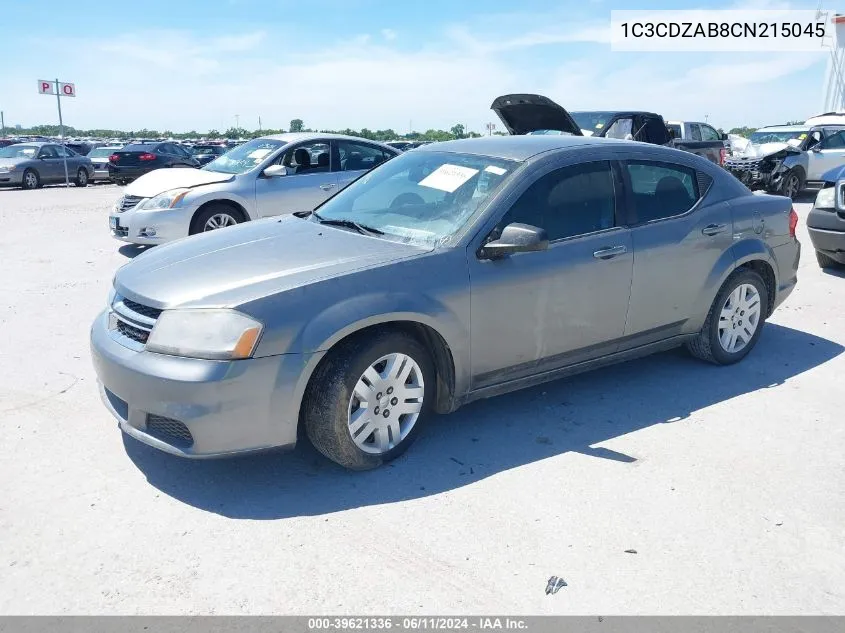 2012 Dodge Avenger Se VIN: 1C3CDZAB8CN215045 Lot: 39621336