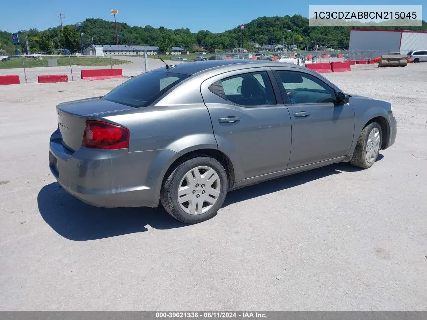 2012 Dodge Avenger Se VIN: 1C3CDZAB8CN215045 Lot: 39621336