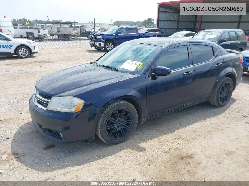 2012 Dodge Avenger Sxt Plus VIN: 1C3CDZEG5CN260689 Lot: 39663956