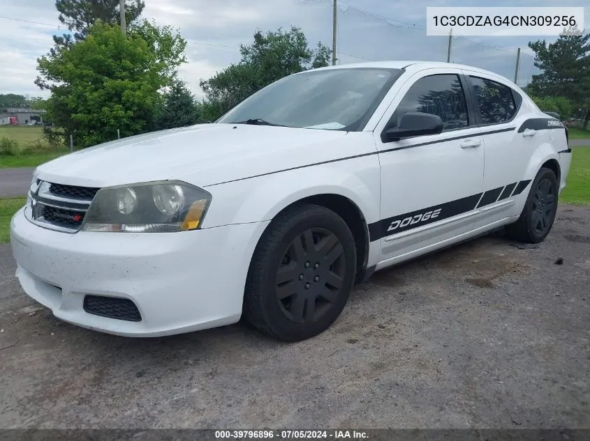 2012 Dodge Avenger Se VIN: 1C3CDZAG4CN309256 Lot: 39796896