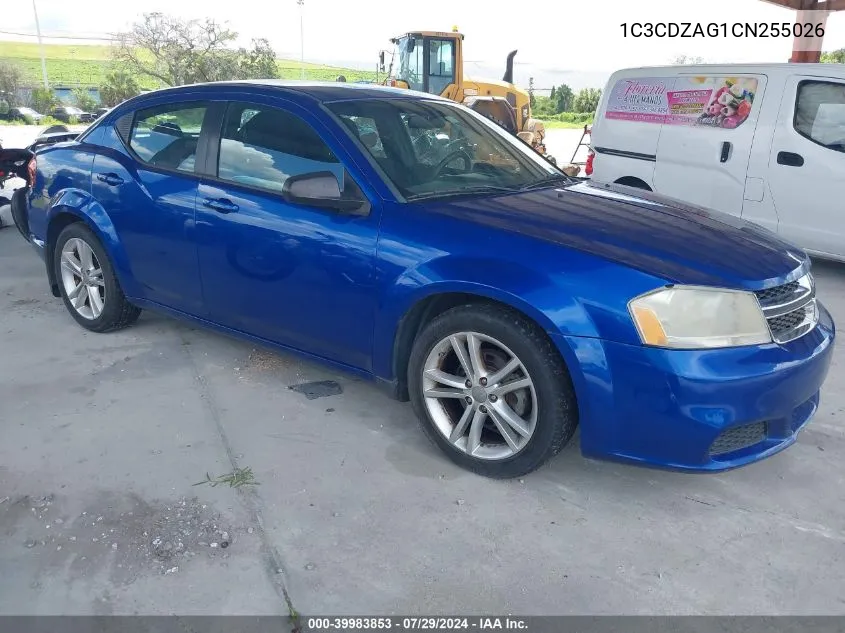 2012 Dodge Avenger Se VIN: 1C3CDZAG1CN255026 Lot: 39983853