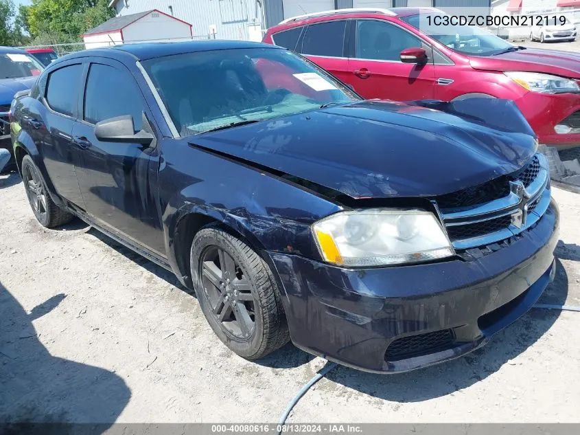 2012 Dodge Avenger Sxt VIN: 1C3CDZCB0CN212119 Lot: 40080616