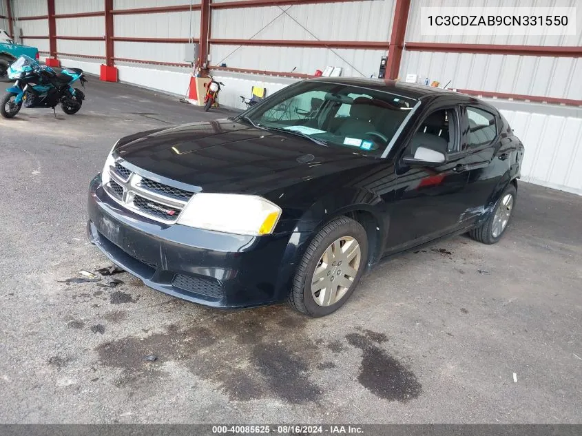 2012 Dodge Avenger Se VIN: 1C3CDZAB9CN331550 Lot: 40085625