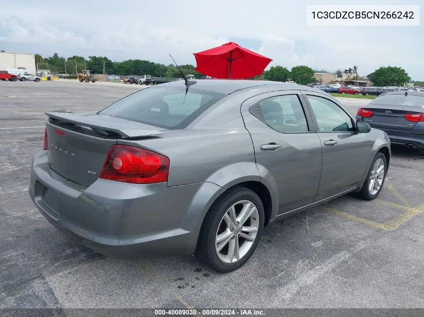 2012 Dodge Avenger Sxt VIN: 1C3CDZCB5CN266242 Lot: 40089030