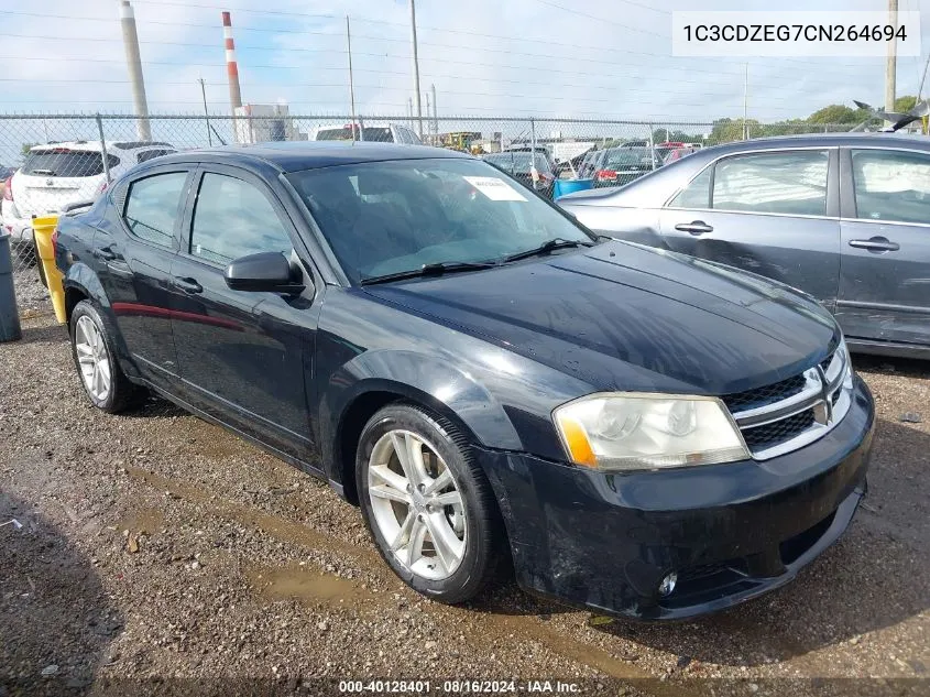 2012 Dodge Avenger Sxt Plus VIN: 1C3CDZEG7CN264694 Lot: 40128401