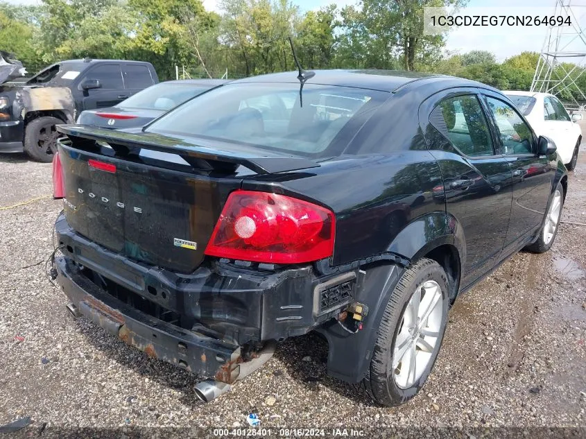 2012 Dodge Avenger Sxt Plus VIN: 1C3CDZEG7CN264694 Lot: 40128401