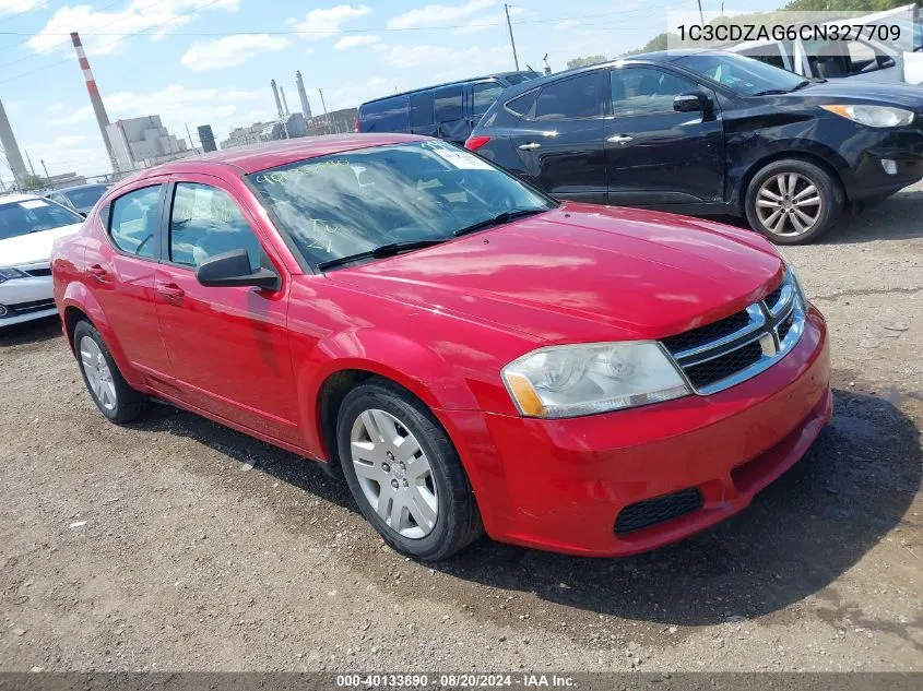 2012 Dodge Avenger Se VIN: 1C3CDZAG6CN327709 Lot: 40133890