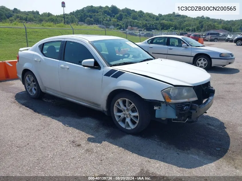 2012 Dodge Avenger R/T VIN: 1C3CDZBG0CN200565 Lot: 40139736