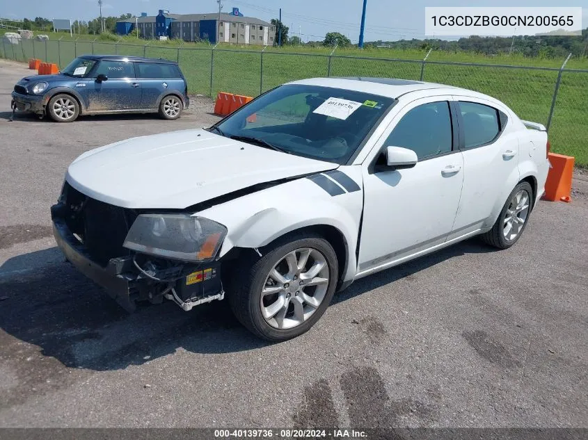 1C3CDZBG0CN200565 2012 Dodge Avenger R/T