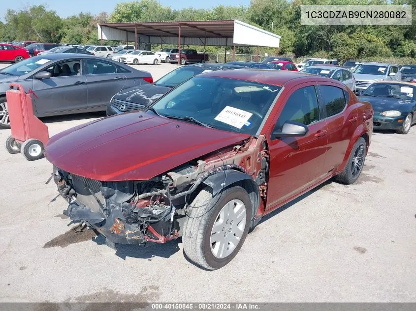 2012 Dodge Avenger Se VIN: 1C3CDZAB9CN280082 Lot: 40150845