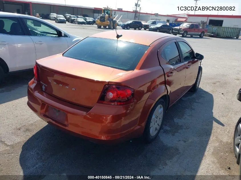 2012 Dodge Avenger Se VIN: 1C3CDZAB9CN280082 Lot: 40150845