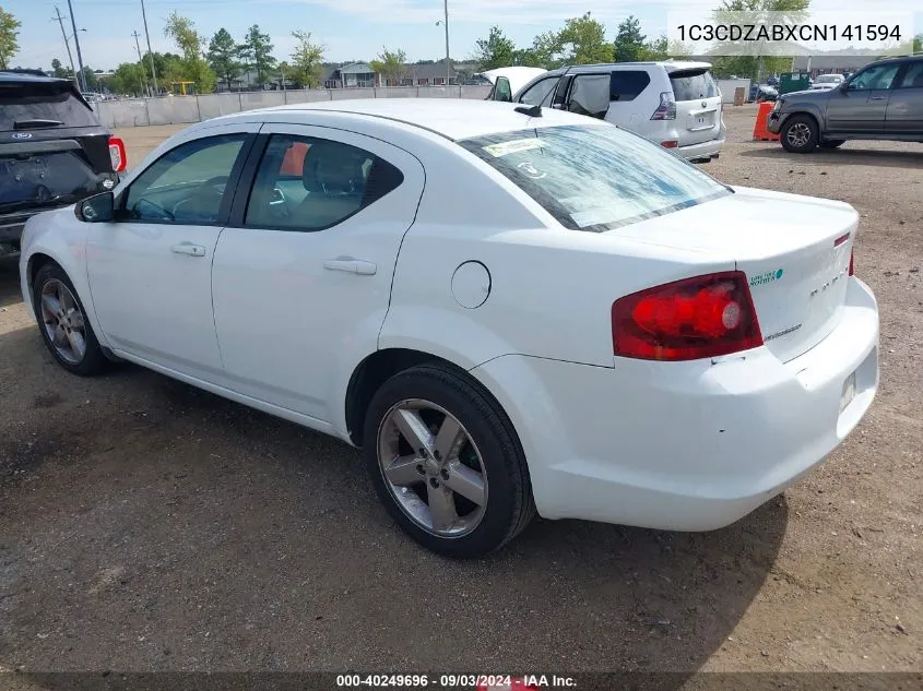 2012 Dodge Avenger Se VIN: 1C3CDZABXCN141594 Lot: 40249696