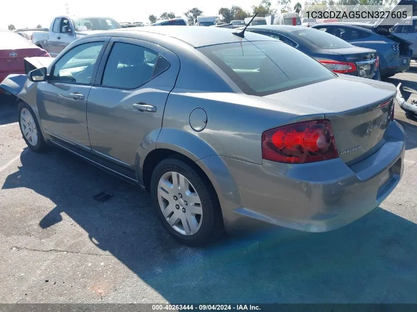 2012 Dodge Avenger Se VIN: 1C3CDZAG5CN327605 Lot: 40263444