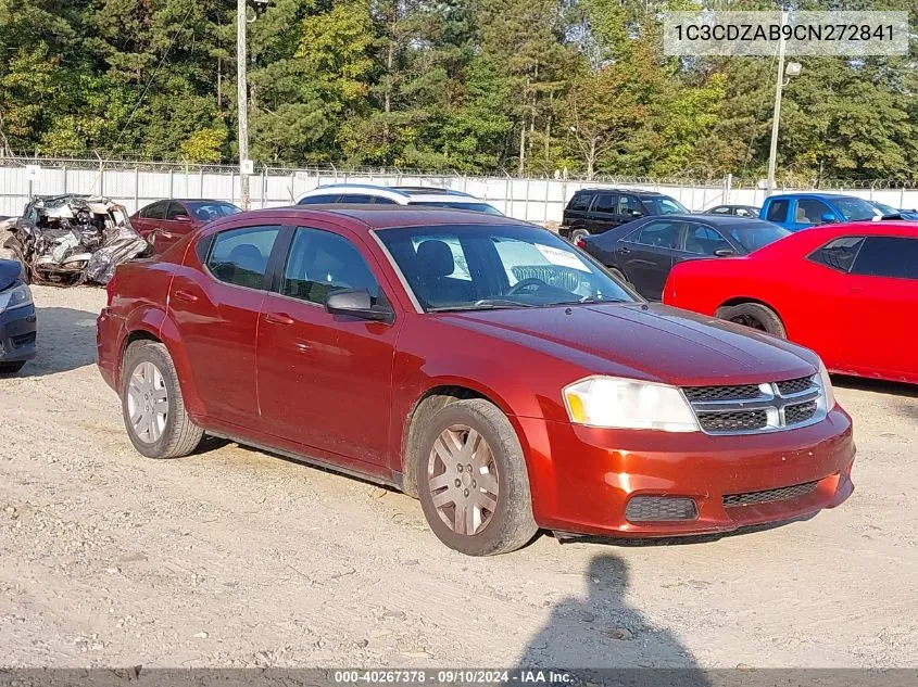 2012 Dodge Avenger Se VIN: 1C3CDZAB9CN272841 Lot: 40267378