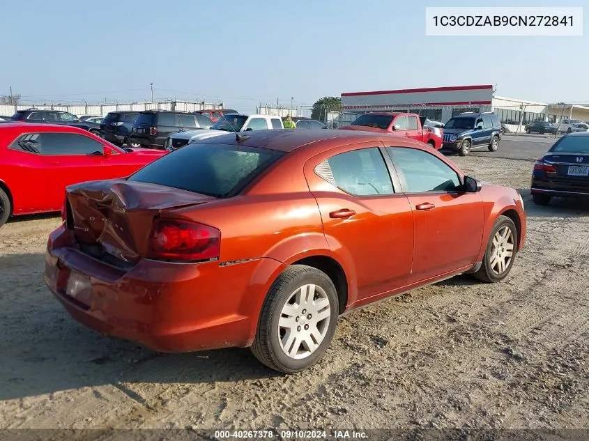 2012 Dodge Avenger Se VIN: 1C3CDZAB9CN272841 Lot: 40267378