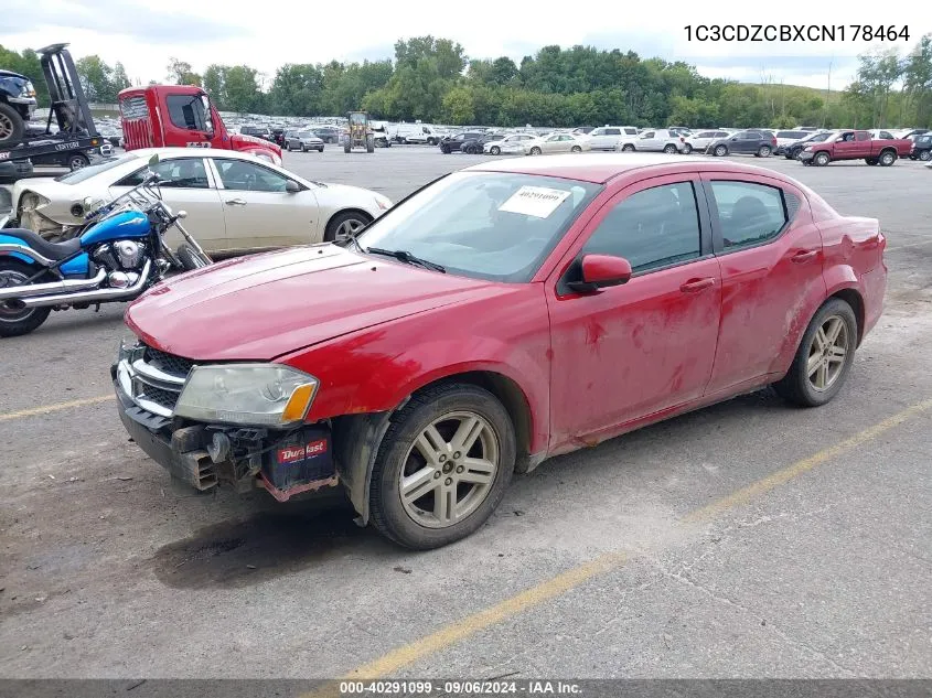 2012 Dodge Avenger Sxt VIN: 1C3CDZCBXCN178464 Lot: 40291099