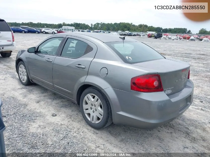 2012 Dodge Avenger Se VIN: 1C3CDZAB8CN285550 Lot: 40313999