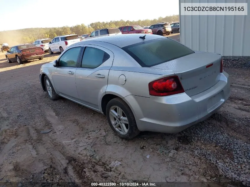 2012 Dodge Avenger Sxt VIN: 1C3CDZCB8CN195165 Lot: 40322590