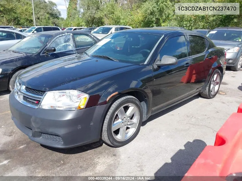 2012 Dodge Avenger Se VIN: 1C3CDZAB1CN237470 Lot: 40339244