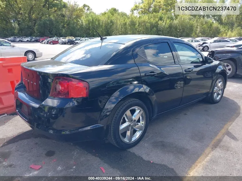 2012 Dodge Avenger Se VIN: 1C3CDZAB1CN237470 Lot: 40339244