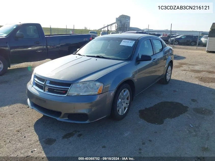 1C3CDZAB3CN216121 2012 Dodge Avenger Se