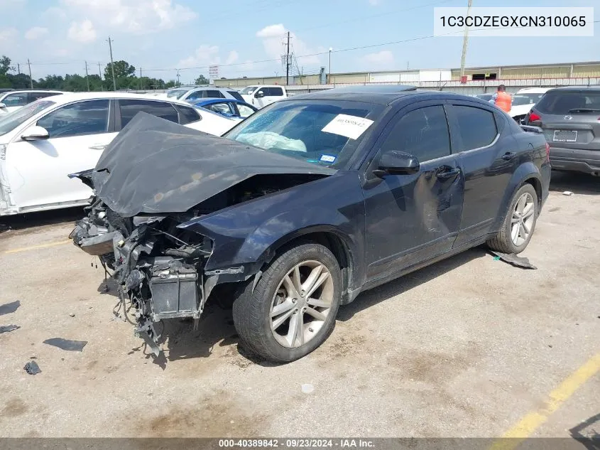 2012 Dodge Avenger Sxt Plus VIN: 1C3CDZEGXCN310065 Lot: 40389842