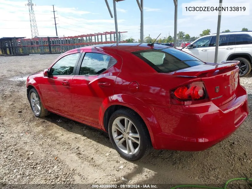 2012 Dodge Avenger Sxt Plus VIN: 1C3CDZEG4CN133819 Lot: 40398092