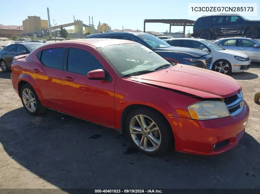 2012 Dodge Avenger Sxt Plus VIN: 1C3CDZEG7CN285173 Lot: 40401823