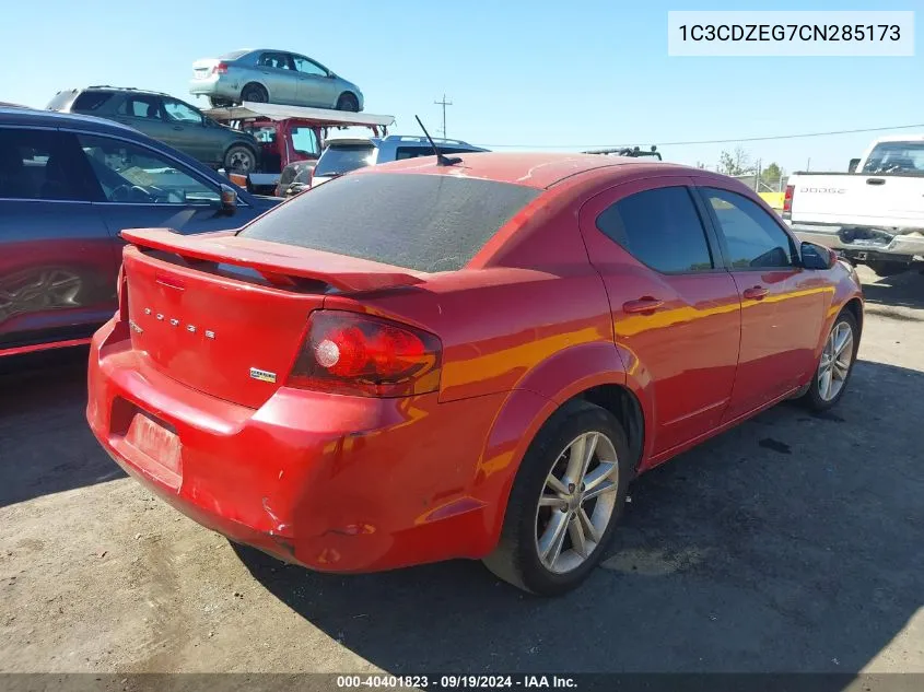 2012 Dodge Avenger Sxt Plus VIN: 1C3CDZEG7CN285173 Lot: 40401823