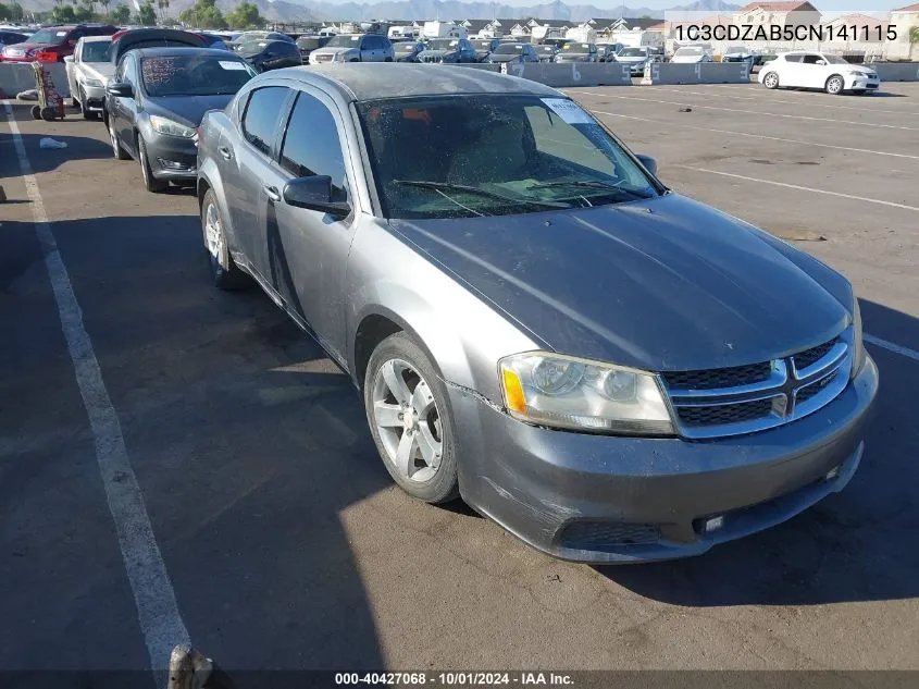 2012 Dodge Avenger Se VIN: 1C3CDZAB5CN141115 Lot: 40427068