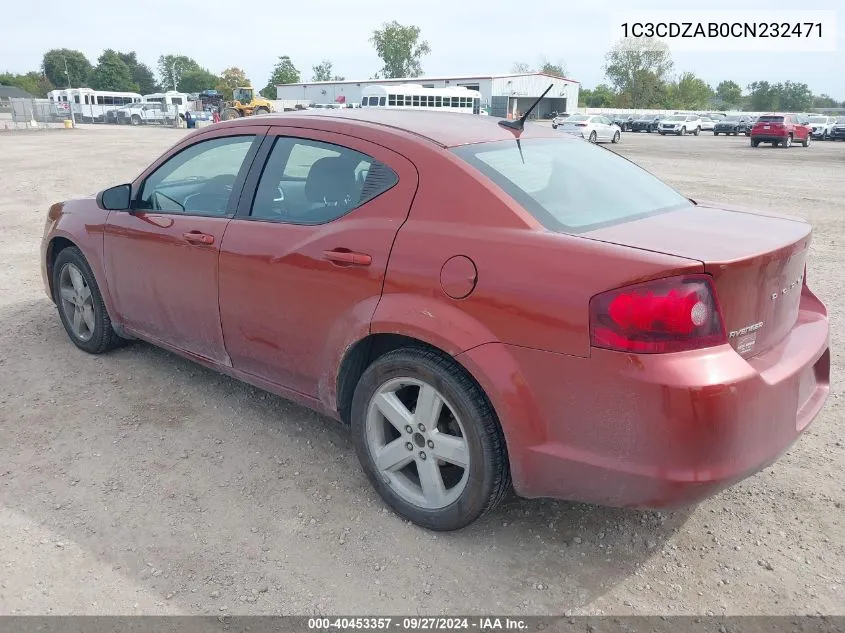 2012 Dodge Avenger Se VIN: 1C3CDZAB0CN232471 Lot: 40453357