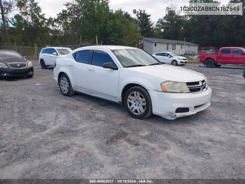 2012 Dodge Avenger Se VIN: 1C3CDZAB8CN182645 Lot: 40502637