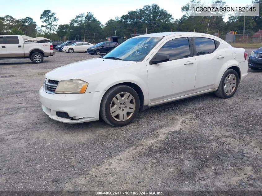 2012 Dodge Avenger Se VIN: 1C3CDZAB8CN182645 Lot: 40502637