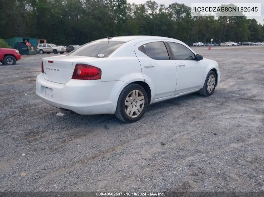 2012 Dodge Avenger Se VIN: 1C3CDZAB8CN182645 Lot: 40502637