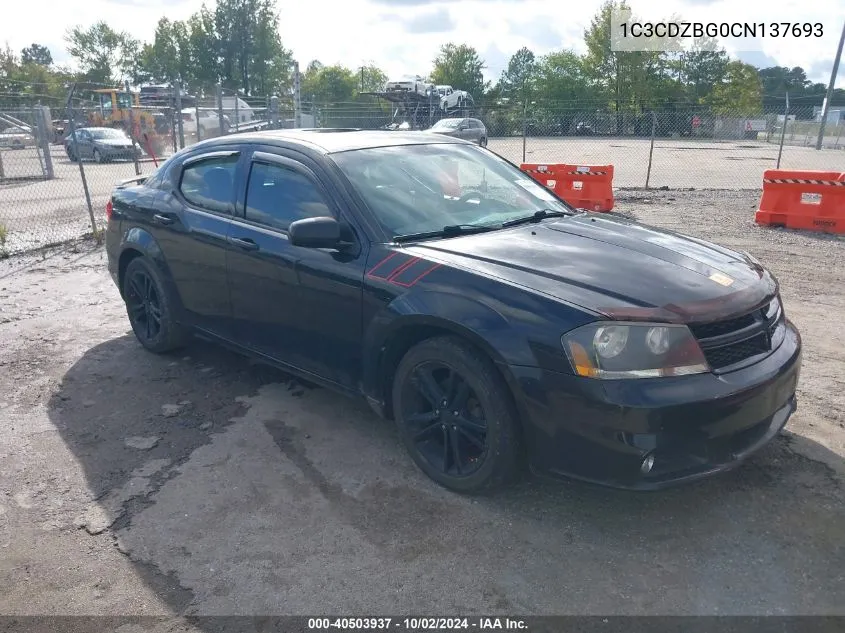 2012 Dodge Avenger R/T VIN: 1C3CDZBG0CN137693 Lot: 40503937