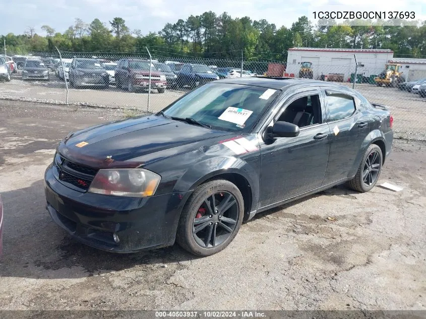 2012 Dodge Avenger R/T VIN: 1C3CDZBG0CN137693 Lot: 40503937