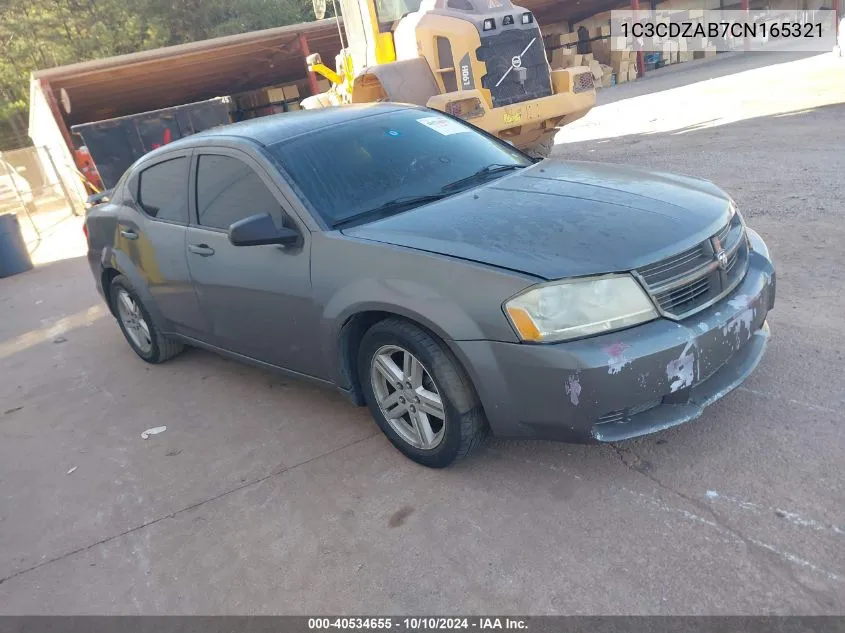 2012 Dodge Avenger Se VIN: 1C3CDZAB7CN165321 Lot: 40534655