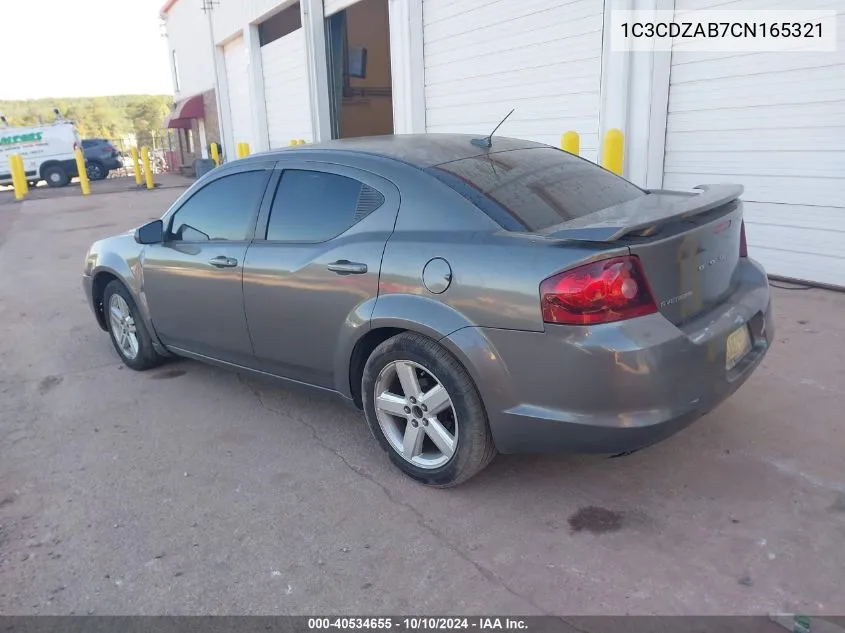 2012 Dodge Avenger Se VIN: 1C3CDZAB7CN165321 Lot: 40534655