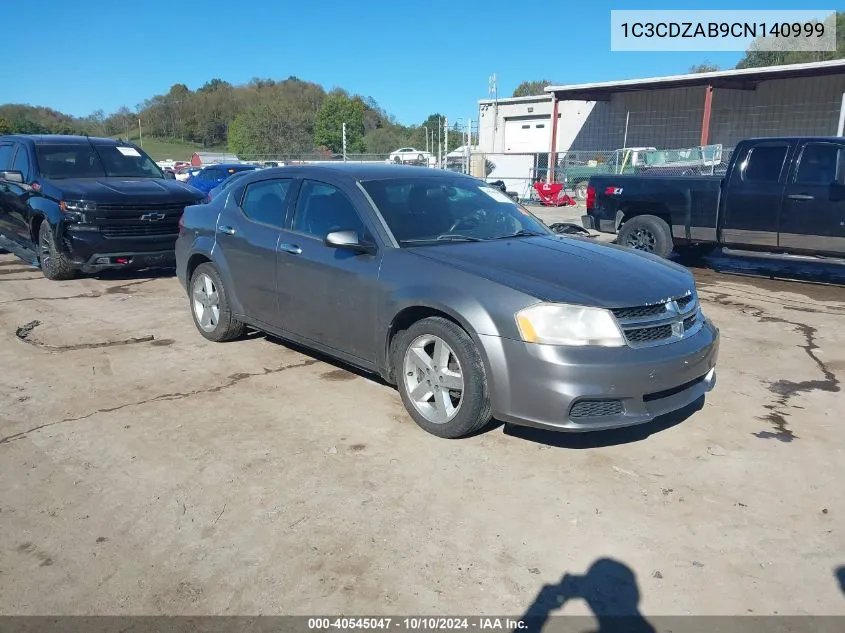 2012 Dodge Avenger Se VIN: 1C3CDZAB9CN140999 Lot: 40545047