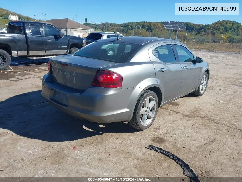 2012 Dodge Avenger Se VIN: 1C3CDZAB9CN140999 Lot: 40545047