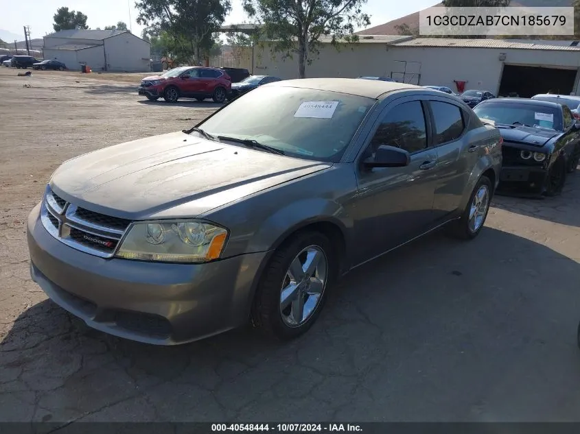 2012 Dodge Avenger Se VIN: 1C3CDZAB7CN185679 Lot: 40548444