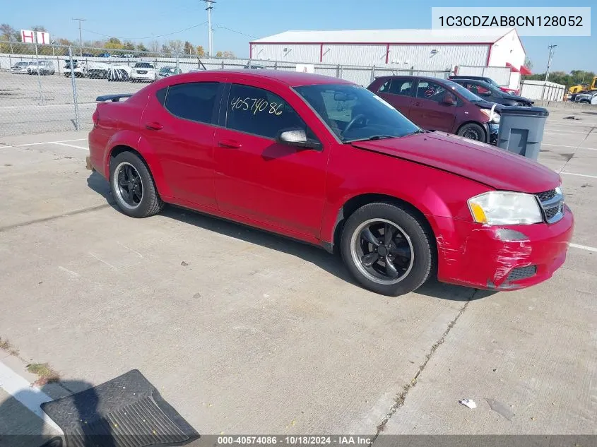 2012 Dodge Avenger Se VIN: 1C3CDZAB8CN128052 Lot: 40574086