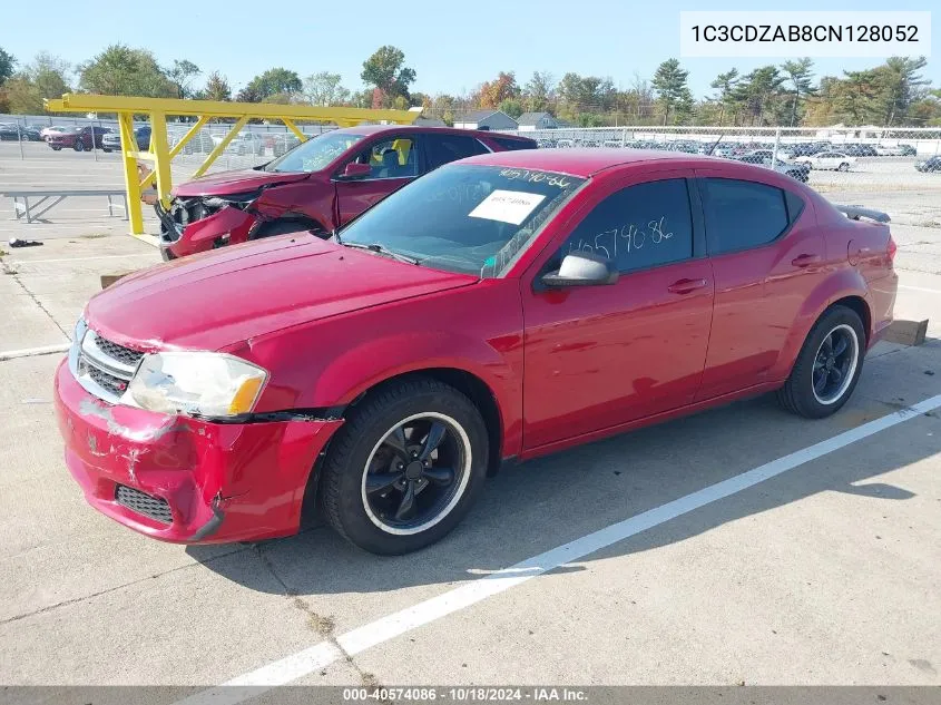 2012 Dodge Avenger Se VIN: 1C3CDZAB8CN128052 Lot: 40574086