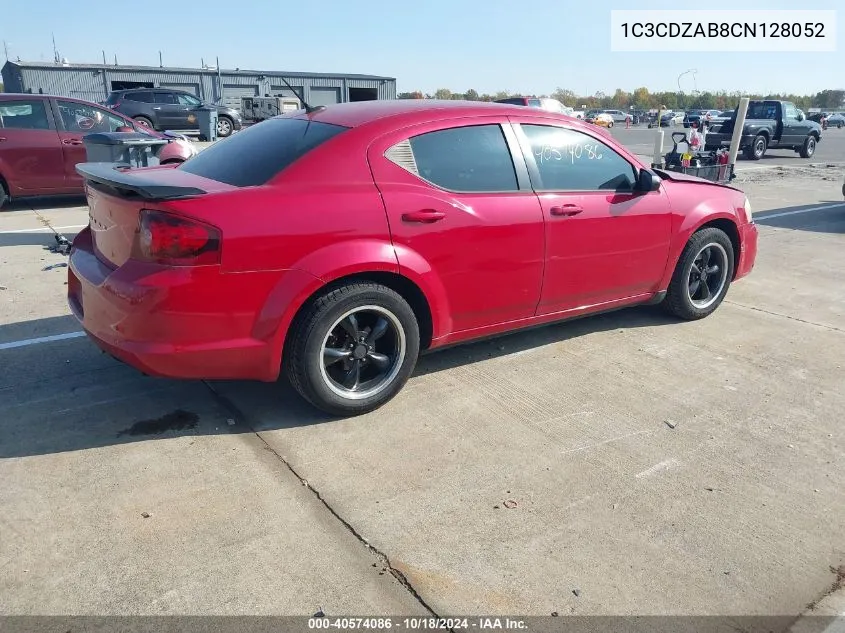 2012 Dodge Avenger Se VIN: 1C3CDZAB8CN128052 Lot: 40574086