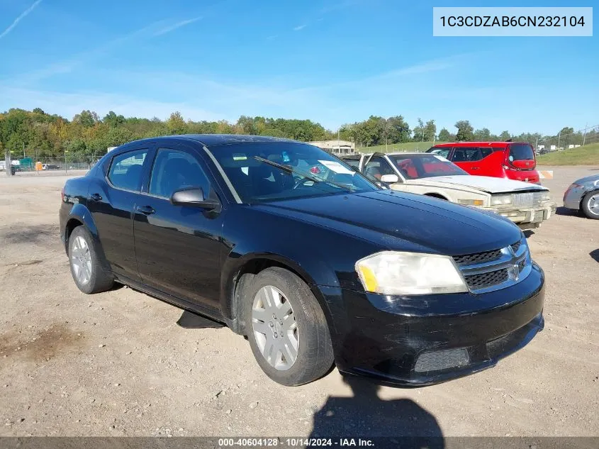 2012 Dodge Avenger Se VIN: 1C3CDZAB6CN232104 Lot: 40604128