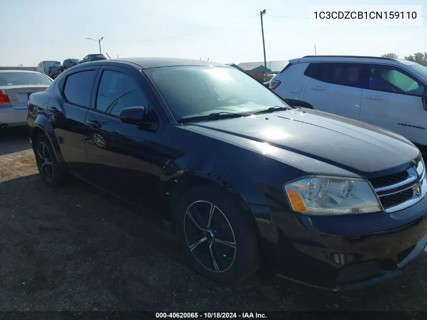 2012 Dodge Avenger Sxt VIN: 1C3CDZCB1CN159110 Lot: 40620065