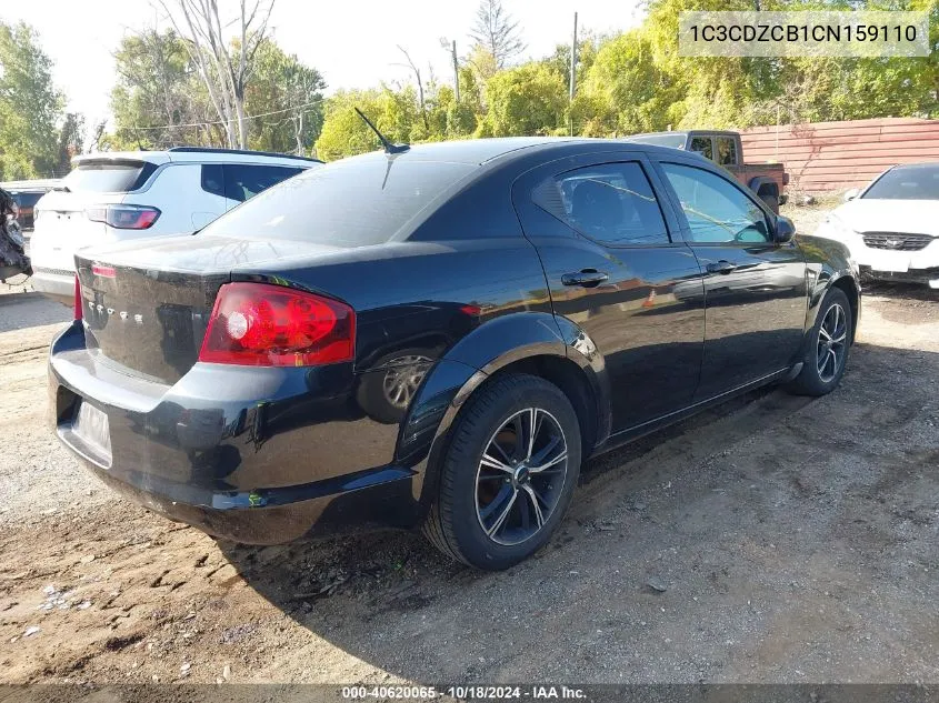 2012 Dodge Avenger Sxt VIN: 1C3CDZCB1CN159110 Lot: 40620065