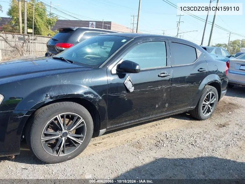 2012 Dodge Avenger Sxt VIN: 1C3CDZCB1CN159110 Lot: 40620065